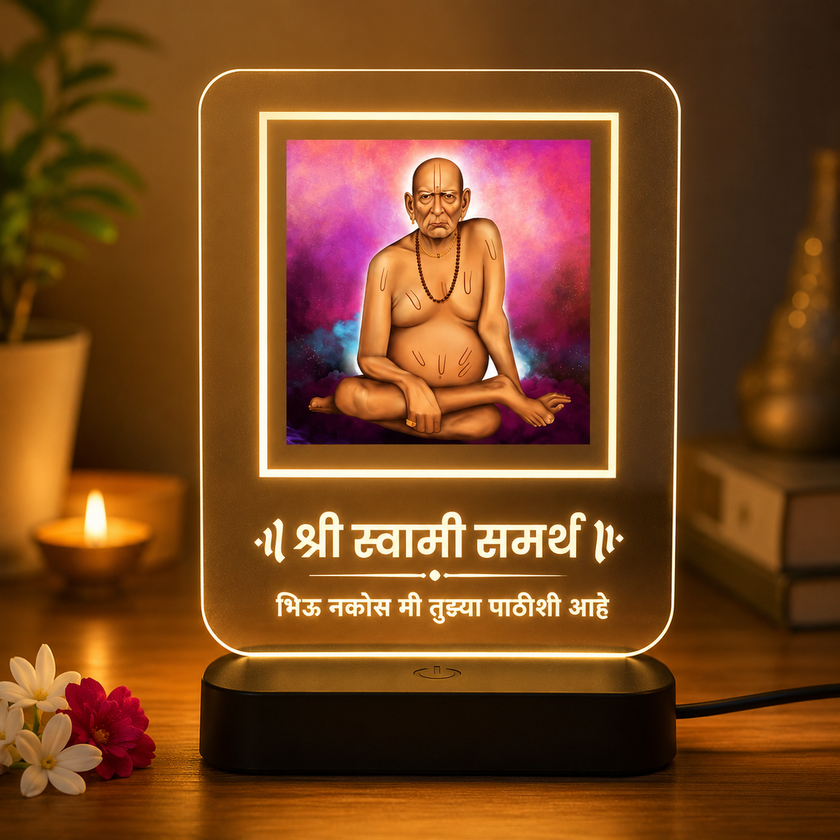 DivineGlow™ Shree Swami Samarth Lamp – USB Powered