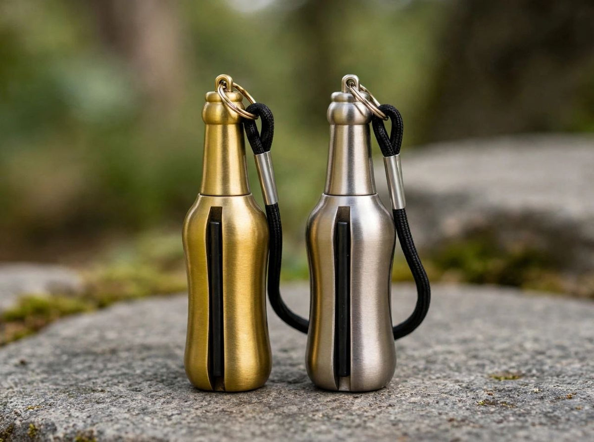 Bottle shape permanent match keychain lighter