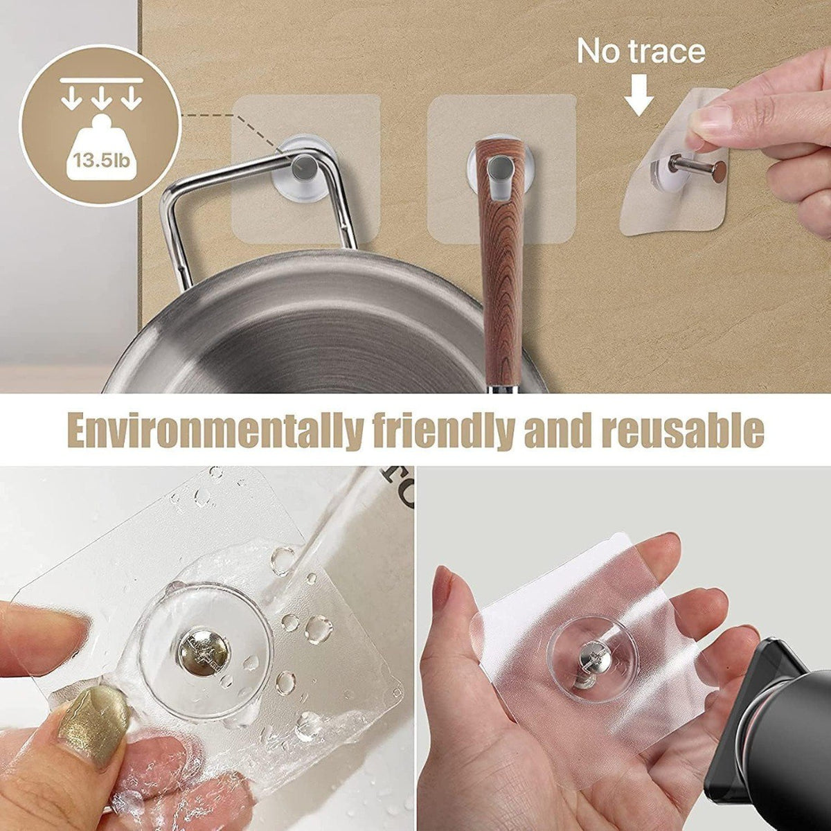 Wall Hanging Hooks for Wall Without Drilling (10pcs)