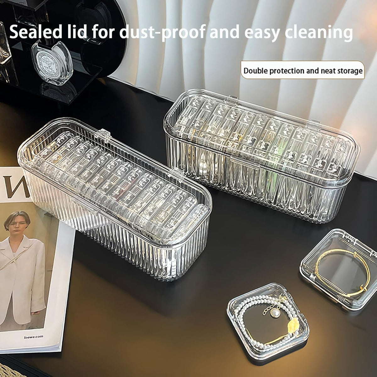 10-Piece Acrylic Jewelry Organizer Box Set