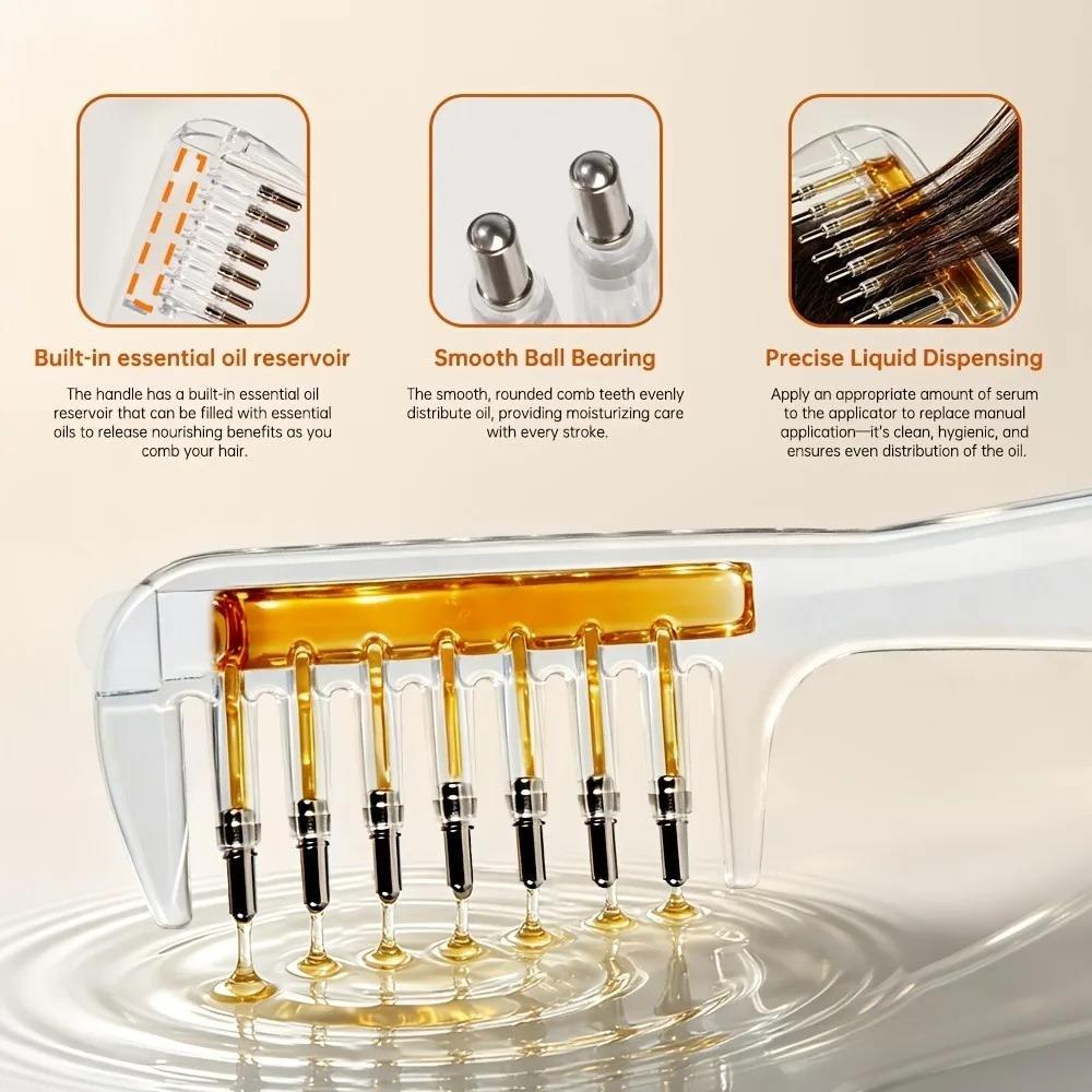 Hair Oil Applicator Comb with Scalp Massager