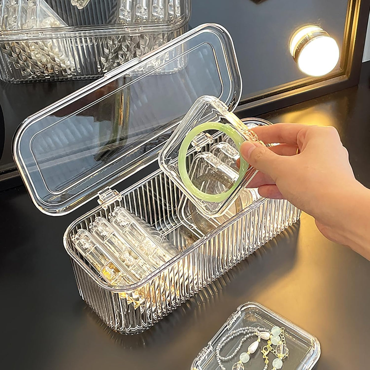 10-Piece Acrylic Jewelry Organizer Box Set